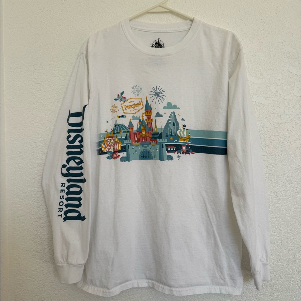 Disney Parks White Cotton Long Sleeve Shirt Size M